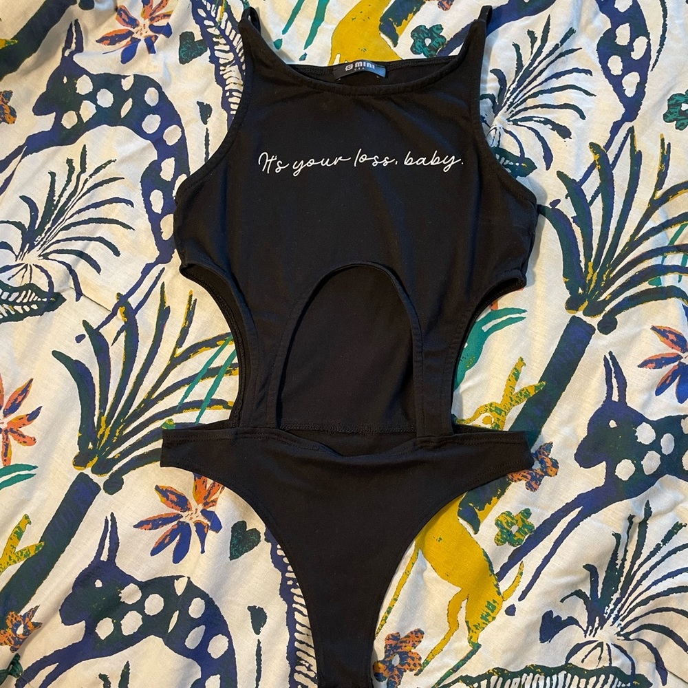 It’s your loss baby black cut out bodysuit
